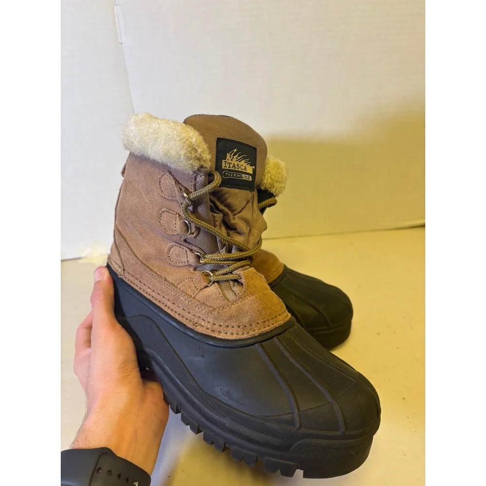 Itasca Cedar Mens Size 8 Brown Leather Insulated Waterproof Snow Duck Boots